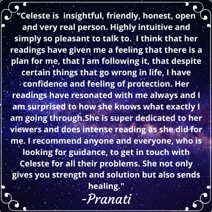 positive tarot testimonial from Pranati