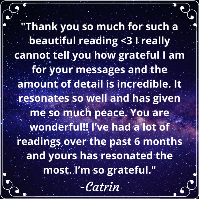 positive tarot testimonial from catrin